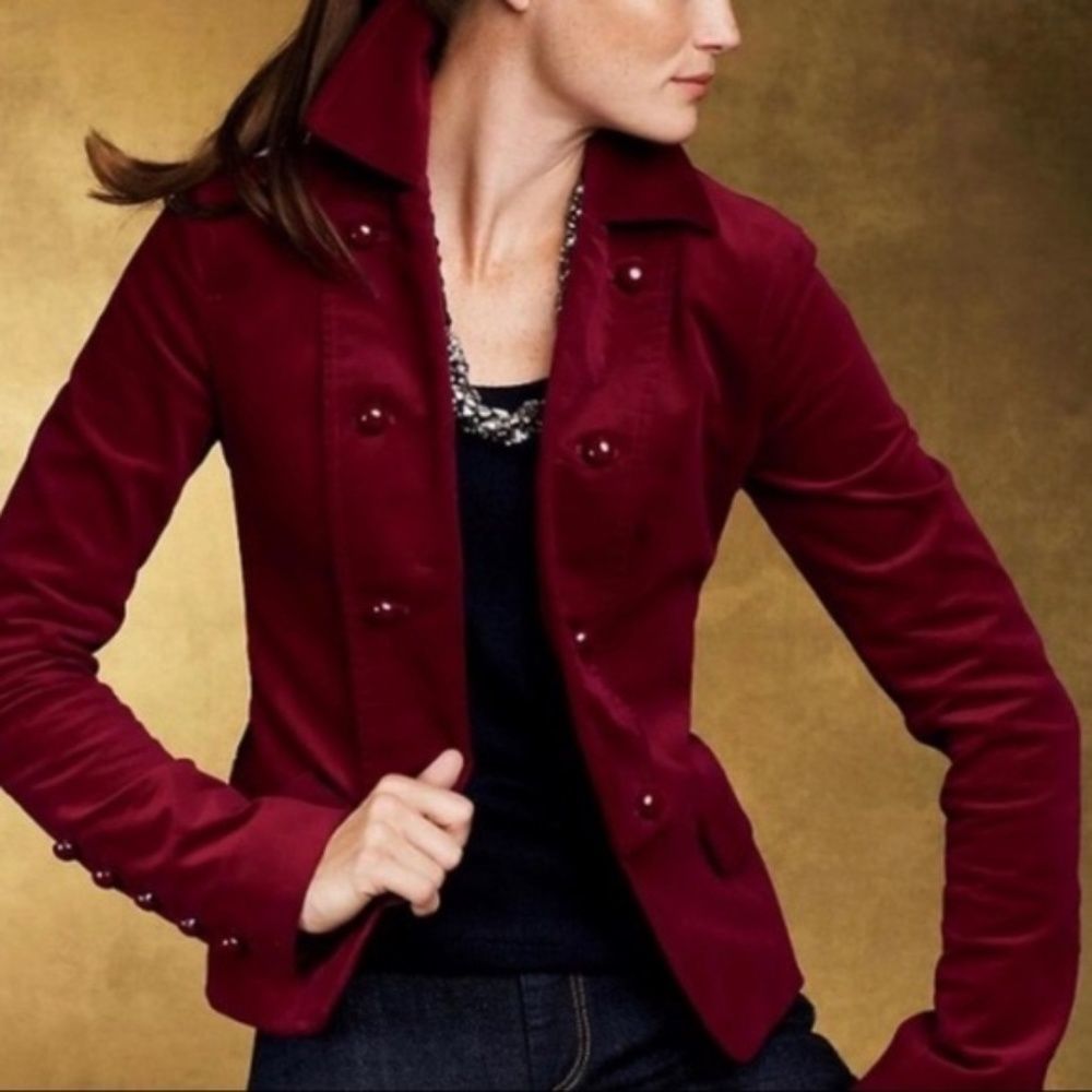 Talbots Burgundy Double-Breasted Jacket